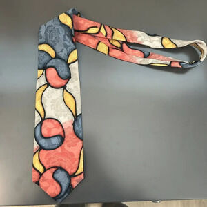 Robert Daskal Hand Painted Sewn Silk Tie Robin Pilbrow Design‎